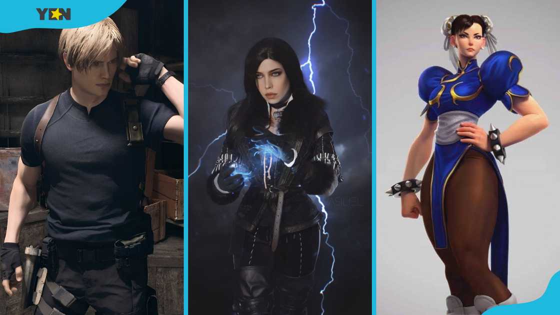 Hottest video game characters; Leon Kennedy (L), Yennefer of Vengerberg (C), and Chun-Li (R) Hottest video game characters; Leon Kennedy (L), Yennefer of Vengerberg (C), and Chun-Li (R)