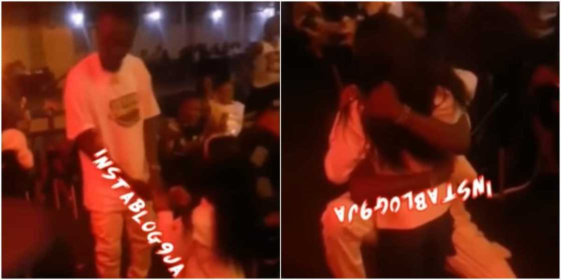 The young lady proposed marriage to the love of her life. The young lady proposed marriage to the love of her life.