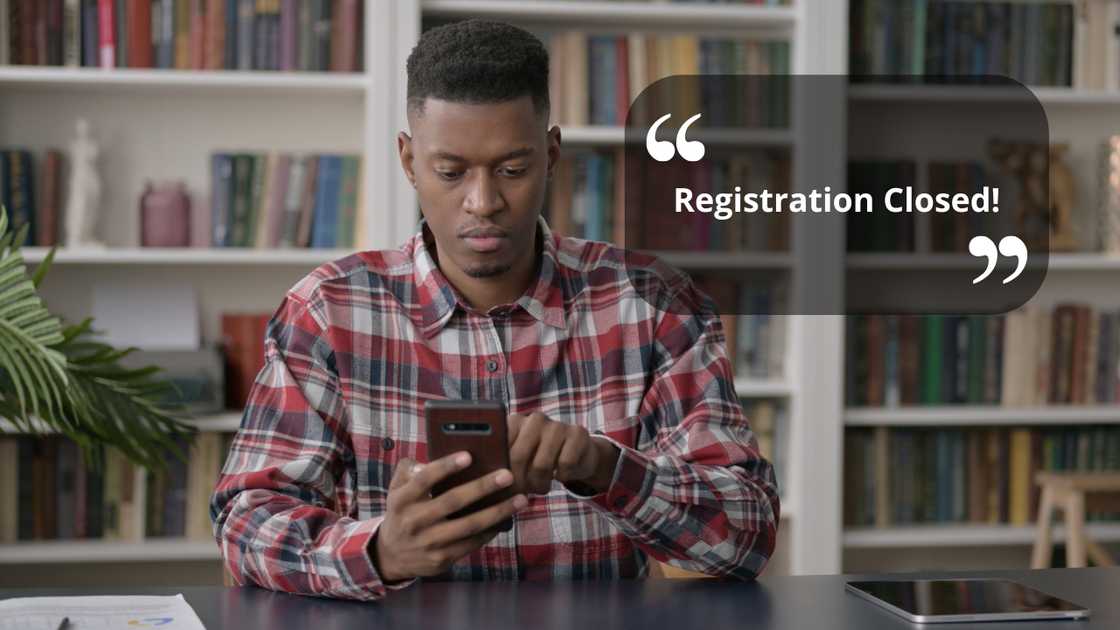 A worried student in a library