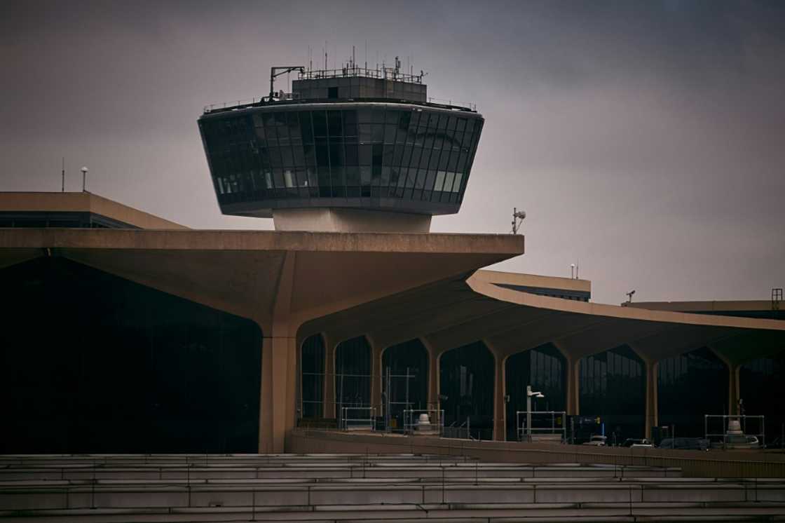 An airport control tower is seen at Newark Liberty International Airport An airport control tower is seen at Newark Liberty International Airport