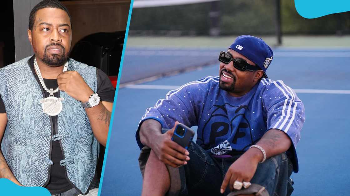 Ferrari Ferrell leans against a metal pillar (L). Ferrari poses for a photo (R) Ferrari Ferrell leans against a metal pillar (L). Ferrari poses for a photo (R)