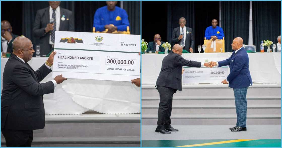 Freemasons donate GH¢300K to support Otumfuo's Heal Komfo Anokye project Freemasons donate GH¢300K to support Otumfuo's Heal Komfo Anokye project