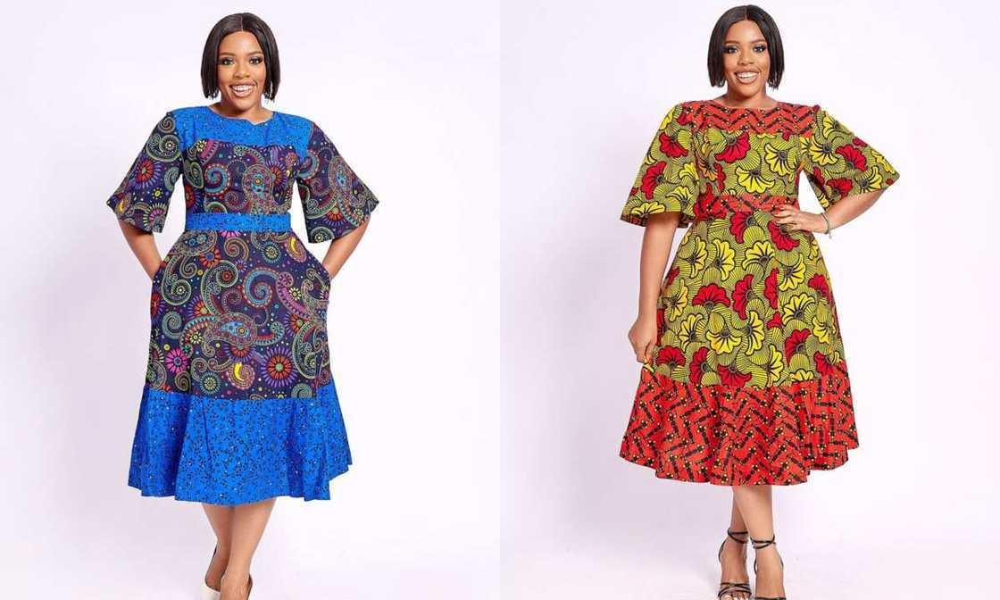 Mixed Ankara midi dresses Mixed Ankara midi dresses