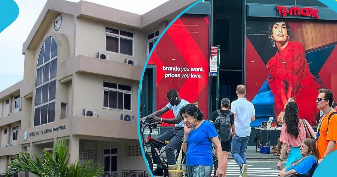 Korle-Bu Teaching Hospital and New York streets