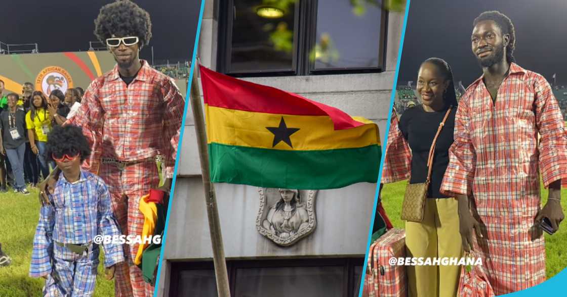 Designer The Fashion GodD features at African Games closing event in Ghana Must Go outfit. Designer The Fashion GodD features at African Games closing event in Ghana Must Go outfit.