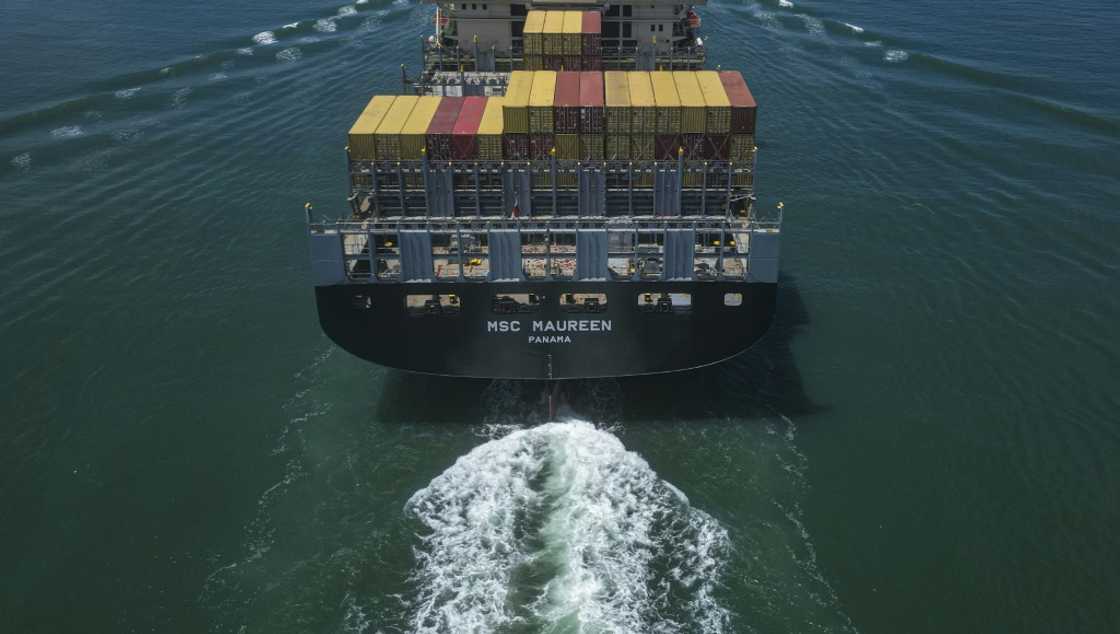 A ship leaves the Panama Canal in Panama City on June 17, 2024