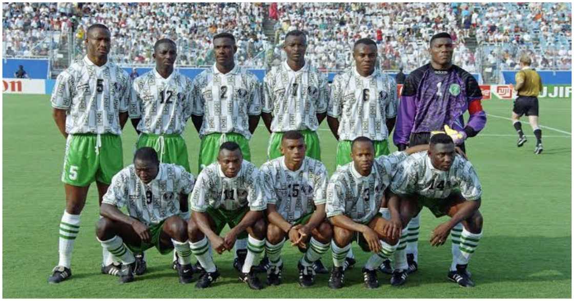 Nigerian players at the 1994 AFCON tournament Nigerian players at the 1994 AFCON tournament