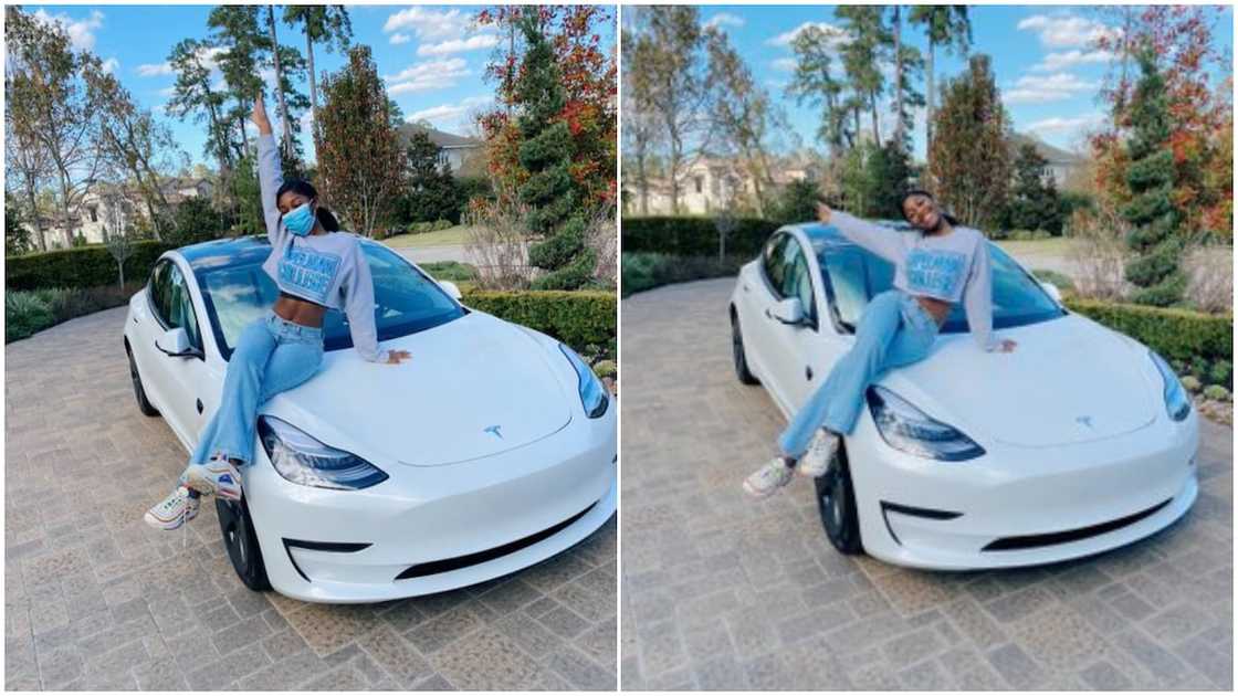 Young lady buys herself electric car Tesla as graduation gift, many react Young lady buys herself electric car Tesla as graduation gift, many react