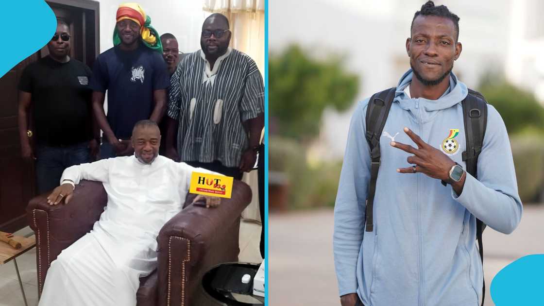 Benjamin Asare visited Ga Mantse Nii Takie Teiko Tsuru II after his foray with the senior men's national team, Black Stars. Benjamin Asare visited Ga Mantse Nii Takie Teiko Tsuru II after his foray with the senior men's national team, Black Stars.