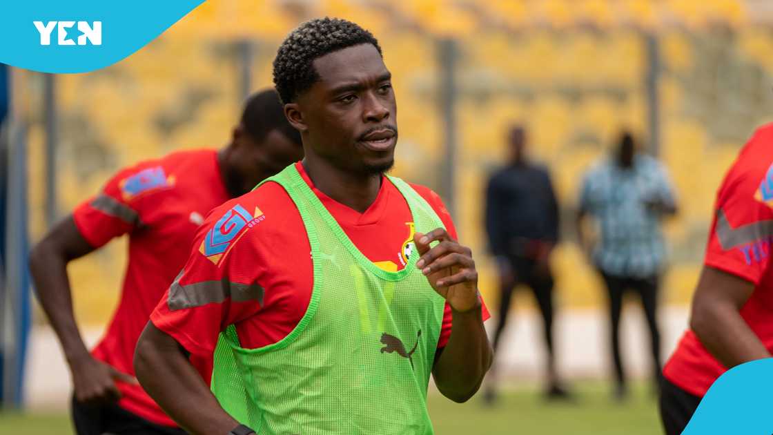 Derrick Kohn, Derrick Kohn first Black Stars training, Derrick Kohn Black Stars call up, Derrick Kohn with Thomas Partey, Accra Sports Stadium. Derrick Kohn, Derrick Kohn first Black Stars training, Derrick Kohn Black Stars call up, Derrick Kohn with Thomas Partey, Accra Sports Stadium.