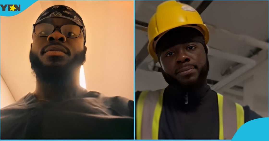 Photo of a young man working as a doctor and construction worker Photo of a young man working as a doctor and construction worker