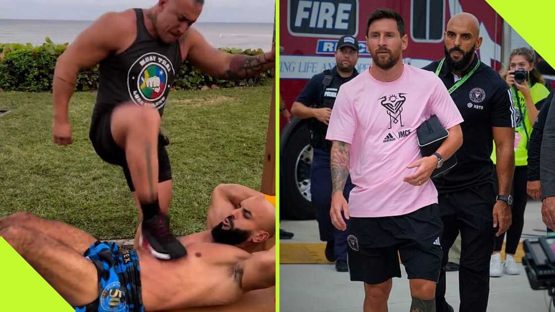 Lionel Messi's Bodyguard Endures Brutal Stomach Kicks in Viral Workout Lionel Messi's Bodyguard Endures Brutal Stomach Kicks in Viral Workout