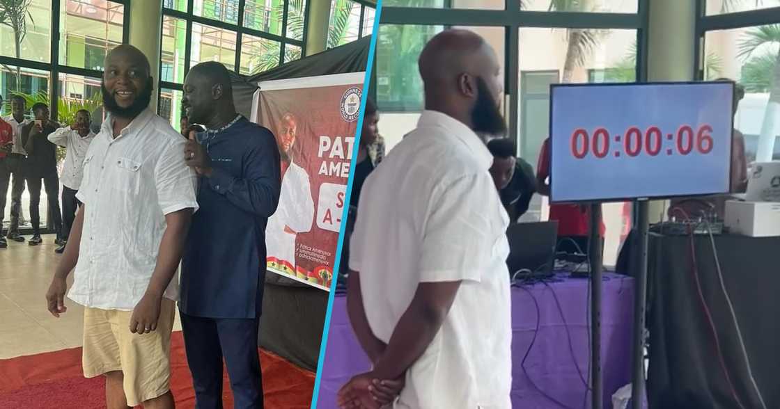 Patrick Amenuvor during his stand-a-thon attempt Patrick Amenuvor during his stand-a-thon attempt