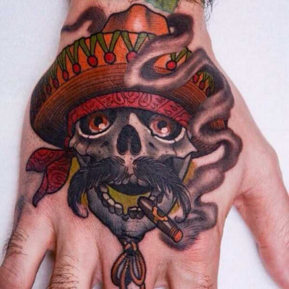 skeleton hand tattoo