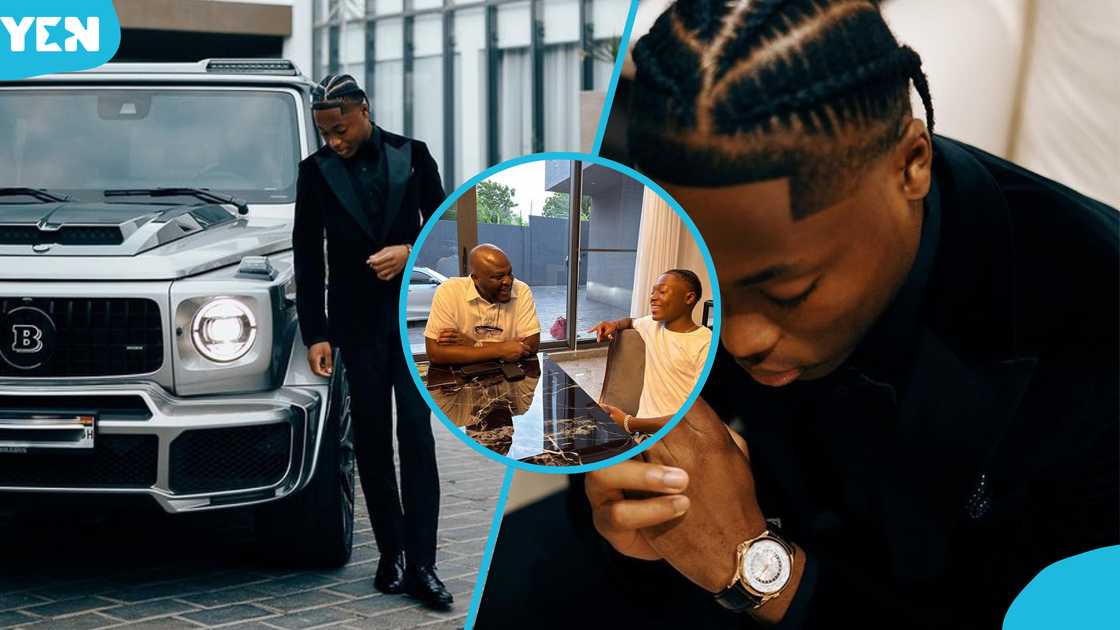 Ibrahim Mahama's son Ibrahim Jnr flaunts G-Wagon and Patek