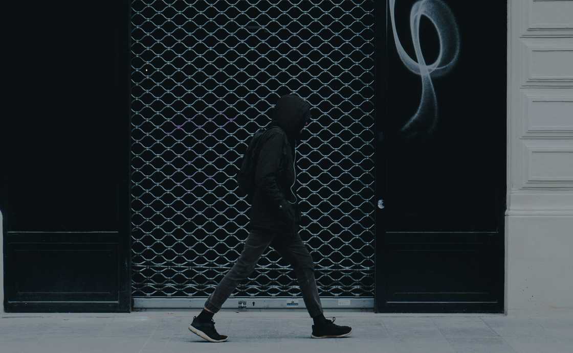 A man walking away