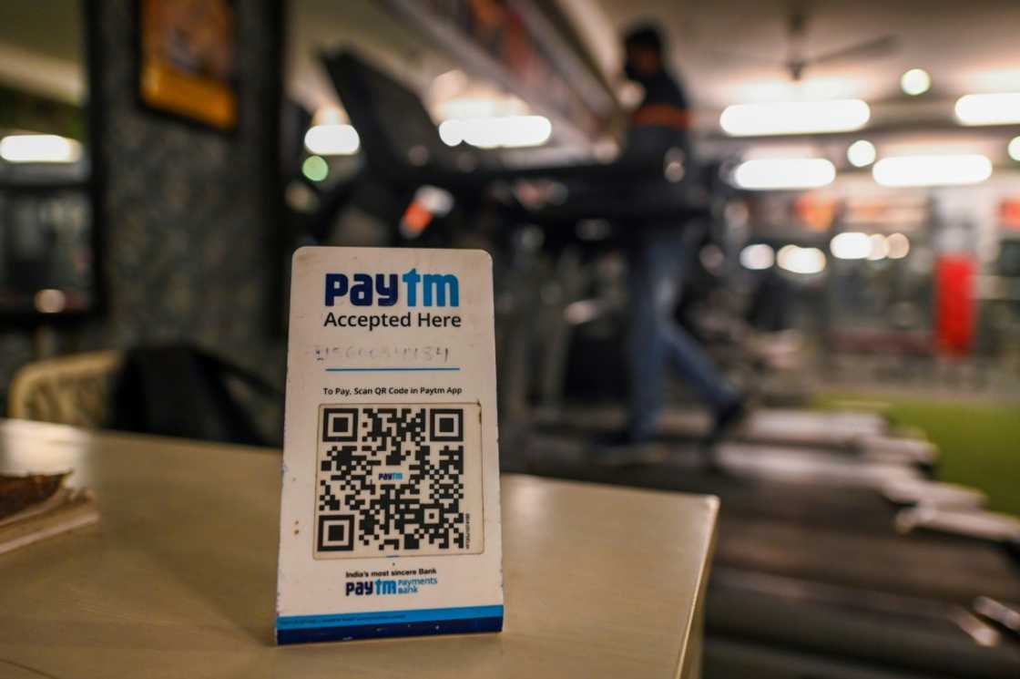 A Paytm sign greets clients at a gym in New Delhi in November 2021 A Paytm sign greets clients at a gym in New Delhi in November 2021
