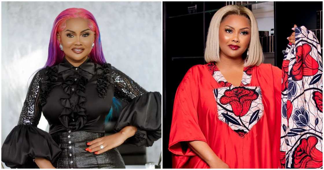 Nana Ama McBrown in pink and purple frontal lace wig Nana Ama McBrown in pink and purple frontal lace wig