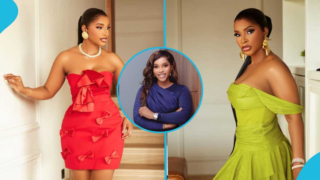 Ghanaian actress Benedicta Gafah slays in elegant dresses.