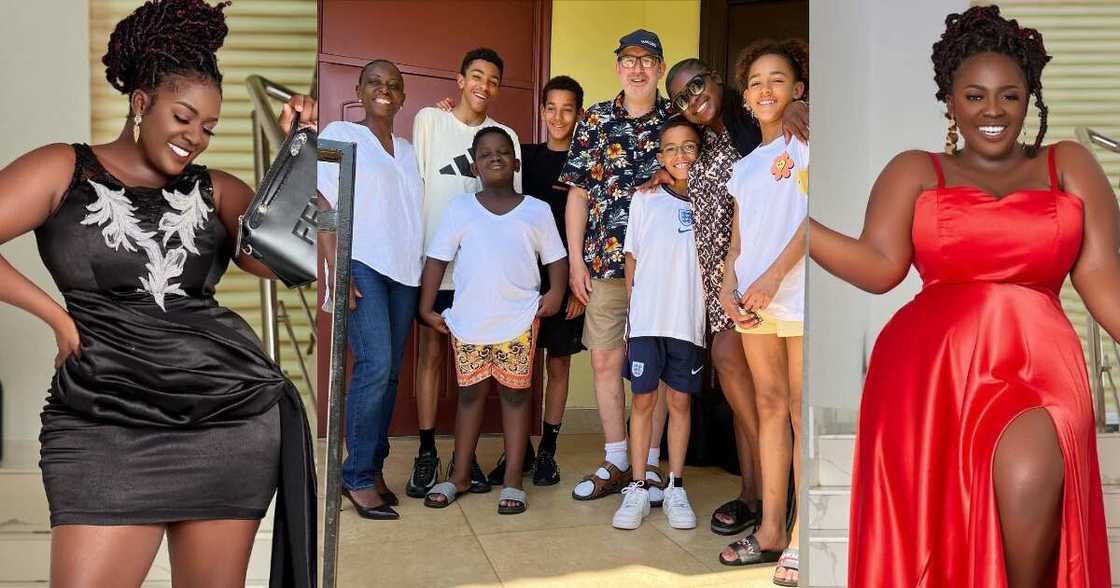 Tracey Boakye: Kumawood Actress Shares Photo Of His 'Obroni' Stepfather And Half-caste Siblings, Fans Awed Tracey Boakye: Kumawood Actress Shares Photo Of His 'Obroni' Stepfather And Half-caste Siblings, Fans Awed
