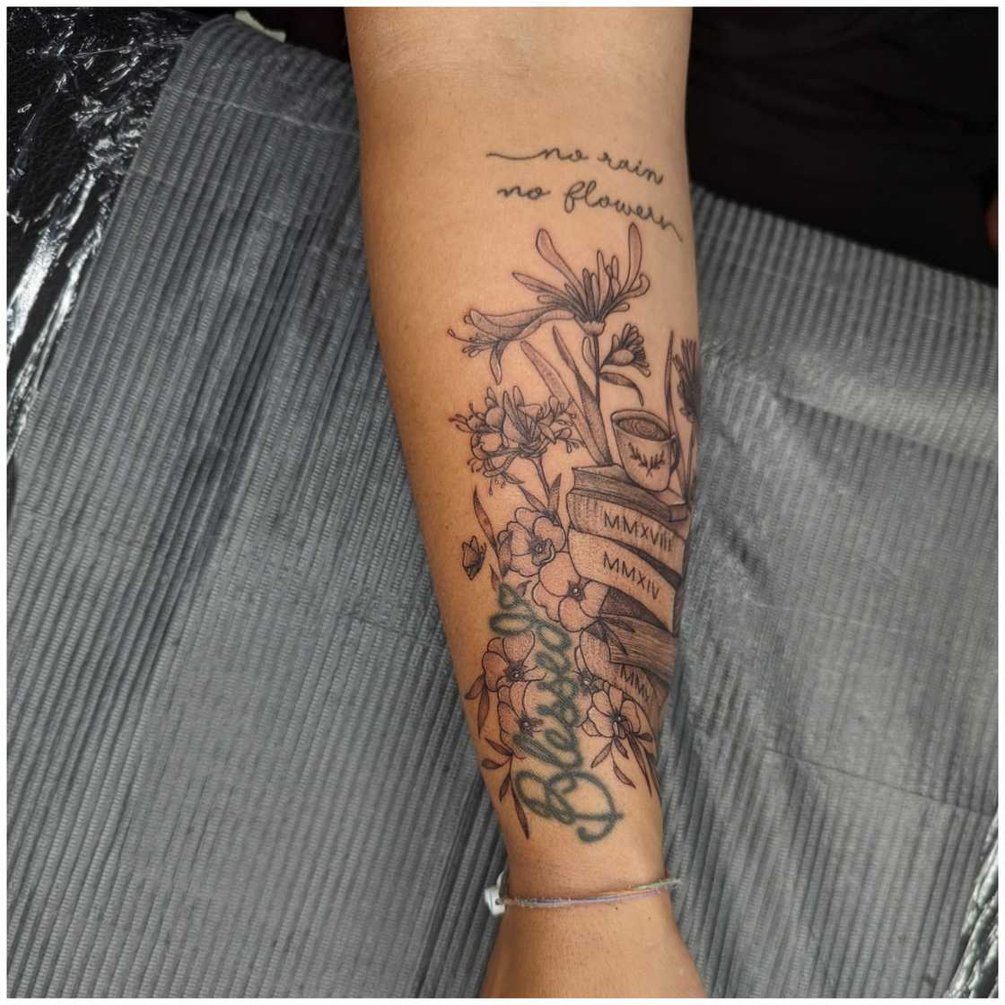 No rain, no flowers tattoo No rain, no flowers tattoo