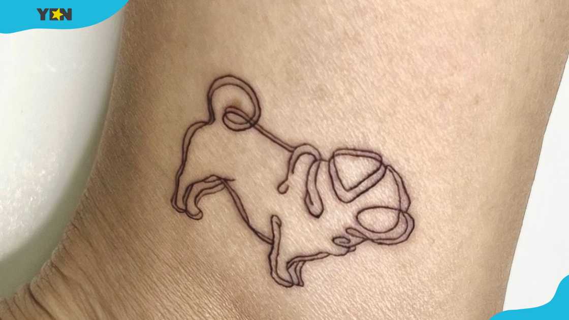 A silhouette of a dog minimalist tattoo A silhouette of a dog minimalist tattoo