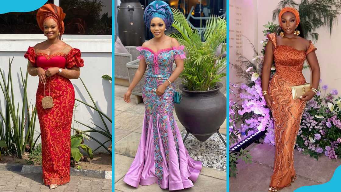 Women wearing church Lace and Aso Ebi dresses Women wearing church Lace and Aso Ebi dresses