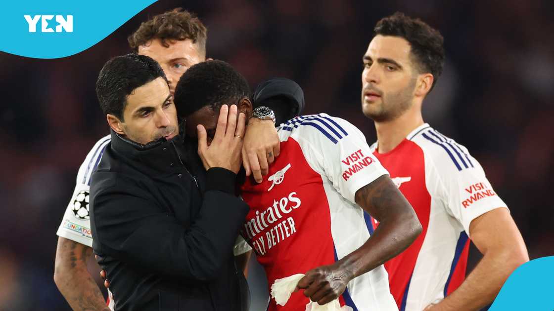 Mikel Arteta, Thomas Partey, Arsenal, Champions League, PSG. Mikel Arteta, Thomas Partey, Arsenal, Champions League, PSG.