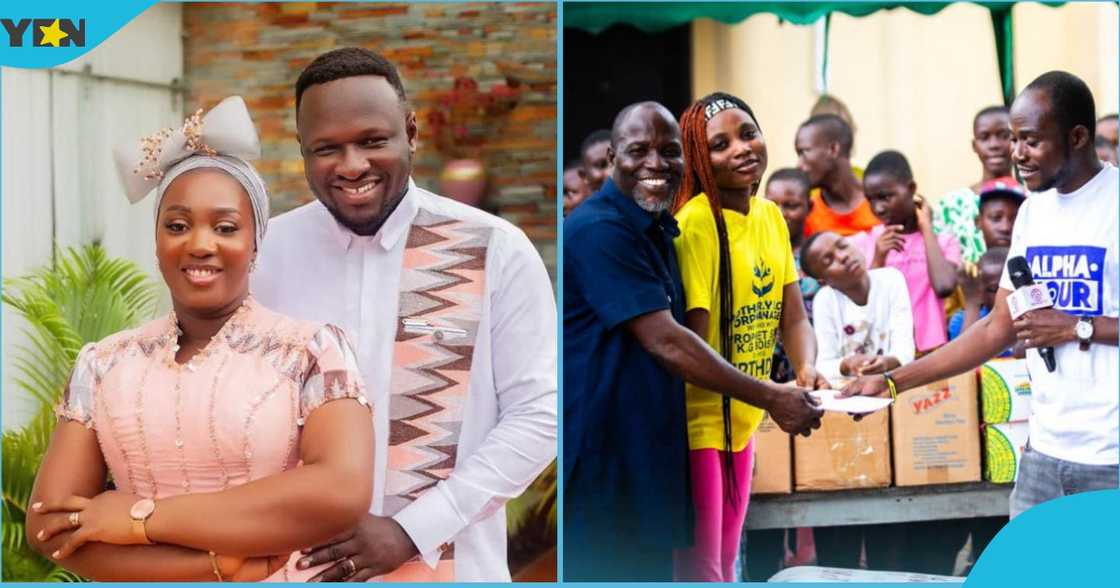 Photo of Alpha Hour convenor, Pastor Pastor Elvis Agyemang and his wife for donating to the children's home. Photo of Alpha Hour convenor, Pastor Pastor Elvis Agyemang and his wife for donating to the children's home.