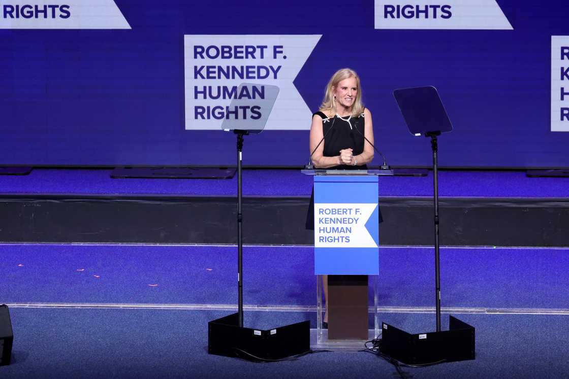 Kerry Kennedy speaks onstage during the Robert F. Kennedy Human Rights' 2024 Ripple of Hope Gala Kerry Kennedy speaks onstage during the Robert F. Kennedy Human Rights' 2024 Ripple of Hope Gala