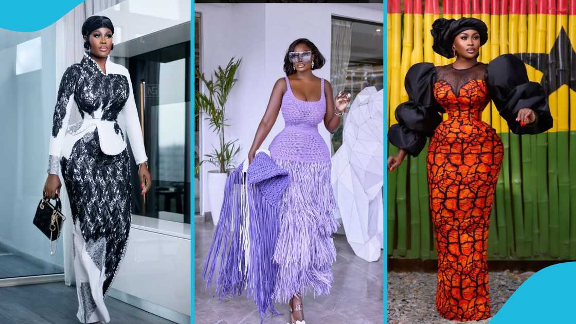 Nana Akua Addo, Ghanaian Actresses, Crocheted dresses, Ghanaian Celebrities, Fella Makafui's new shop, Fella Makafui's Simply Snatched waist trainers