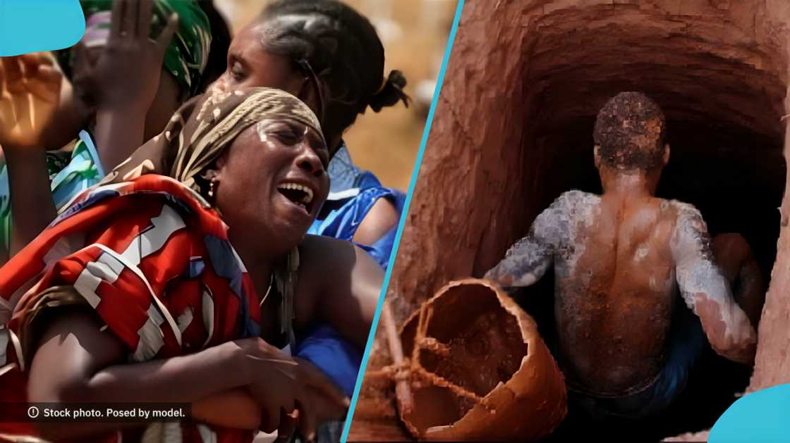 Illegal mining, Odumase-Santenso, asante akyem central municipality, one-man mining, galamsey activities, mining pit collapse, rescue efforts, young lives lost, artisanal mining dangers, Isaac Kyei Andoh, galamsey