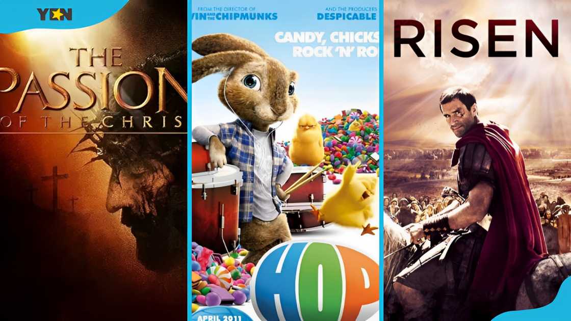 The Passion of Christ (L), Hop (M), and Risen (R) are among the best movies to watch on Good Friday. The Passion of Christ (L), Hop (M), and Risen (R) are among the best movies to watch on Good Friday.