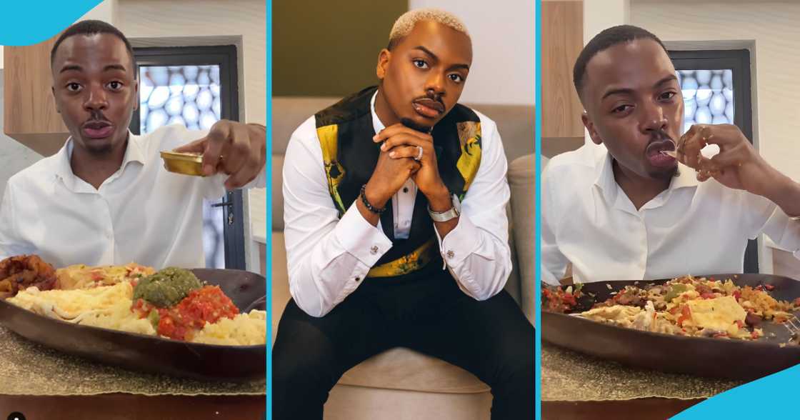 Enioluwa eating Atsieke, Ghana, Chez Amis Atsieke, East Legon, Enioluwa Ghanaian girlfriend Enioluwa eating Atsieke, Ghana, Chez Amis Atsieke, East Legon, Enioluwa Ghanaian girlfriend