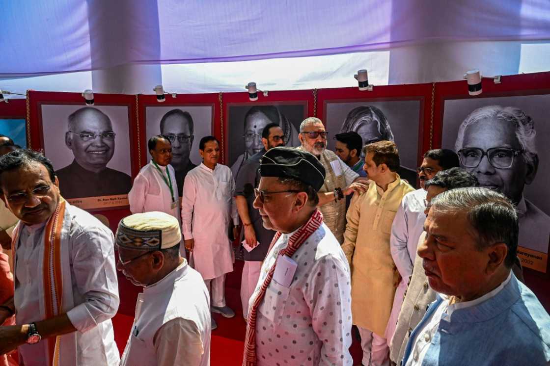 Members of India's parliament queue to vote for the country's next president on Monday Members of India's parliament queue to vote for the country's next president on Monday