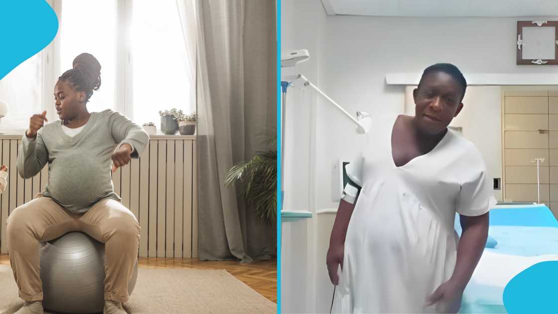 Pregnant woman, Woman in labour, Dancing pregnant woman, Next door, Kojo Black, Sarkodie, Delivery room, Hospital in Ghana. Pregnant woman, Woman in labour, Dancing pregnant woman, Next door, Kojo Black, Sarkodie, Delivery room, Hospital in Ghana.