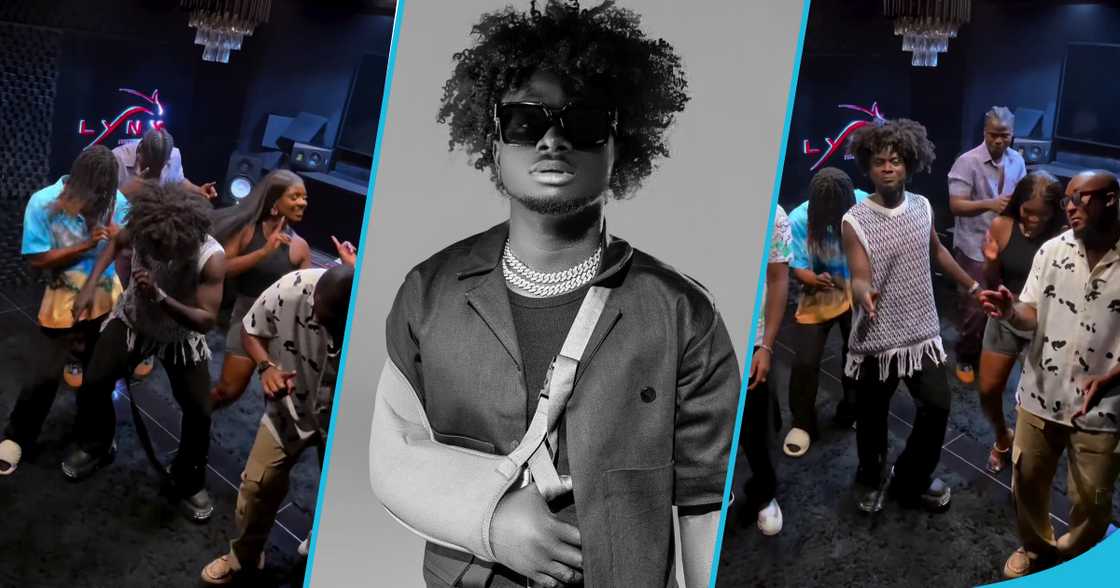 Kuami Eugene and DJ Vyrusky jam to new song in the studio Kuami Eugene and DJ Vyrusky jam to new song in the studio