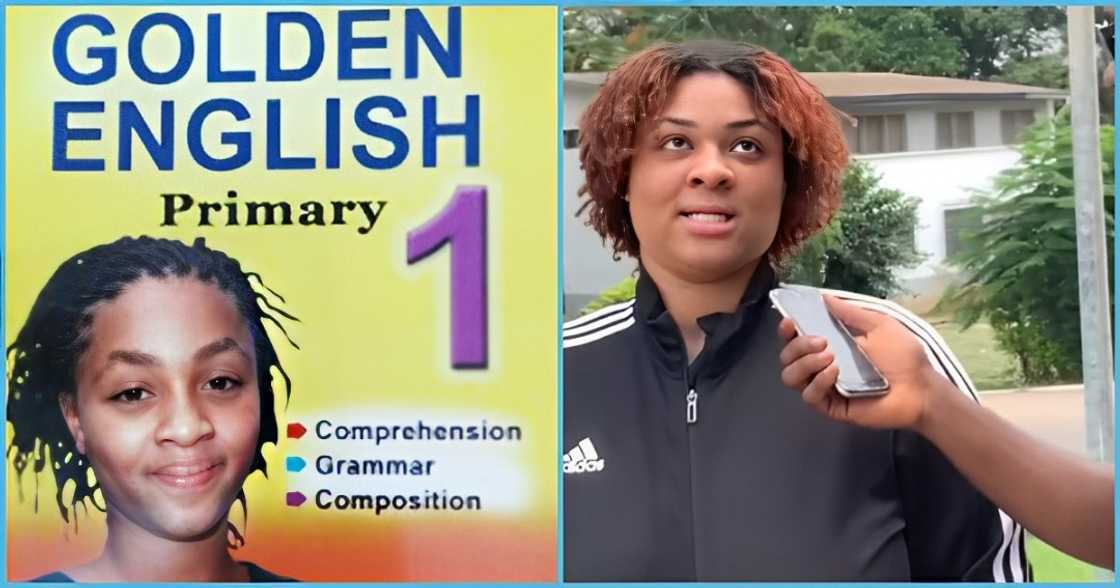 Photo of a book cover and a Ghanaian lady Photo of a book cover and a Ghanaian lady