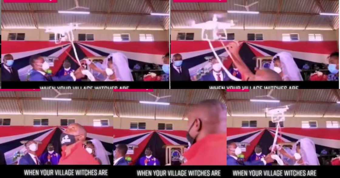 Drone delivering rings during wedding malfunctions; flies away leaving couple stranded Drone delivering rings during wedding malfunctions; flies away leaving couple stranded