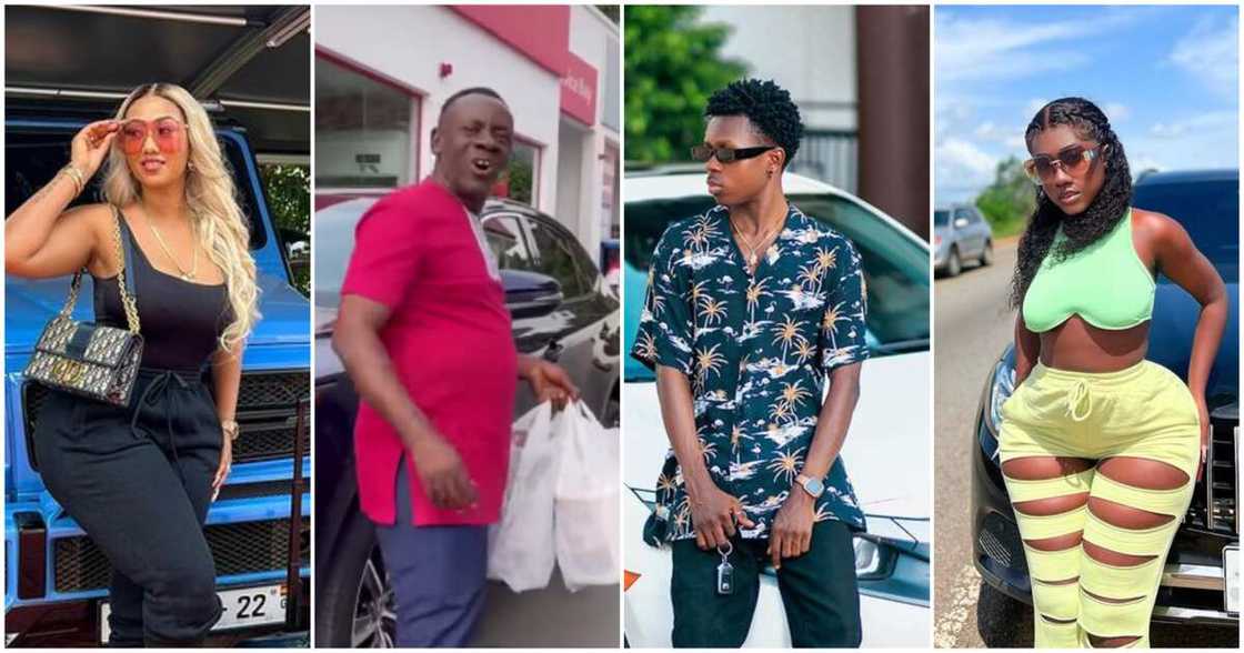 Hajia4Real, Akrobeto, Strongman, and Hajia Bintu's cars in 2022 Hajia4Real, Akrobeto, Strongman, and Hajia Bintu's cars in 2022
