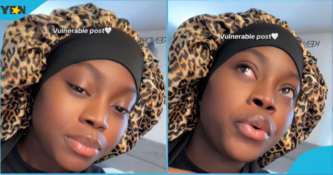 A young Ghanaian lady laments losing her job in Canada in a trending TikTok video. A young Ghanaian lady laments losing her job in Canada in a trending TikTok video.