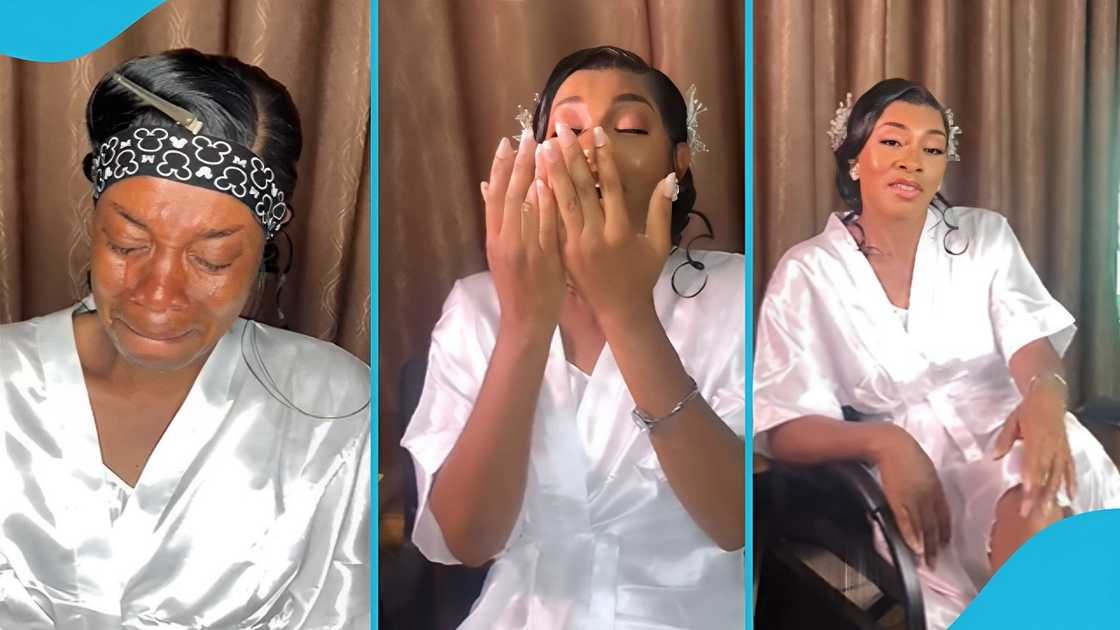 Beautiful Ghanaian bride, weeps, wedding day, tears of joy Beautiful Ghanaian bride, weeps, wedding day, tears of joy