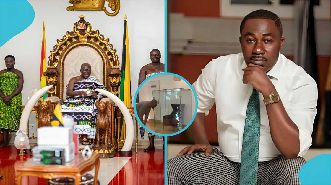 Chair Otumfuo Osei Tutu II sat on becomes the centre of attraction at a top-class museum, Despite media, Asantehene, Ashanti Region of Ghana, education, king, chief, royal, stool
