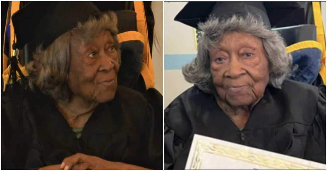 African-American woman earns honorary GED at 90. African-American woman earns honorary GED at 90.