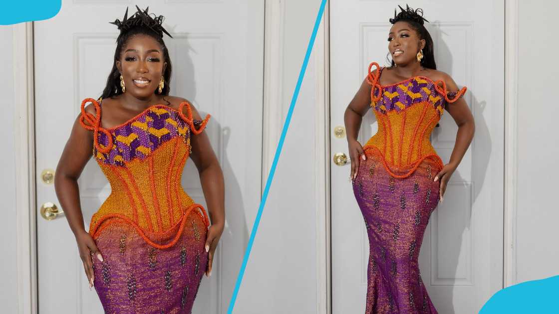 Corseted Kente gown (with beads) Corseted Kente gown (with beads)
