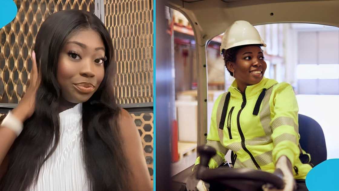 Forklift driver, operator, Ghanaian lady, Italy , greener psture, abroad Forklift driver, operator, Ghanaian lady, Italy , greener psture, abroad