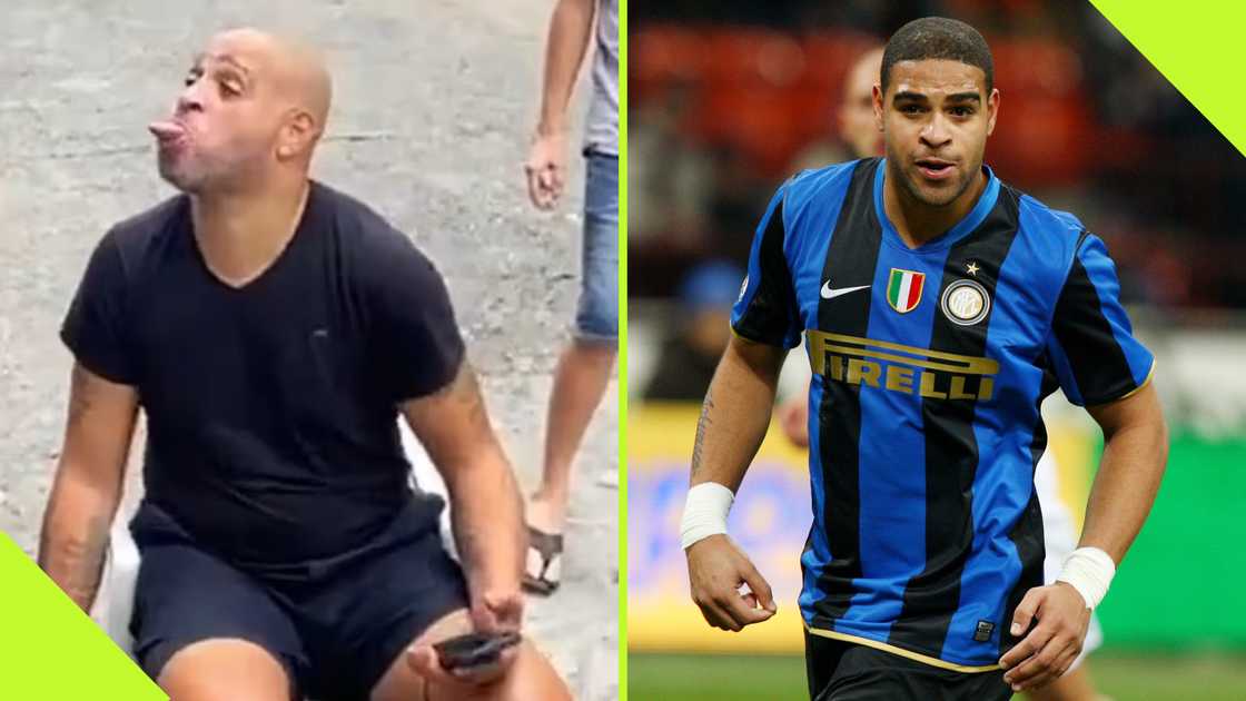 Brazil legend Adriano hangs around and drinks with friends, he looks unrecognisable