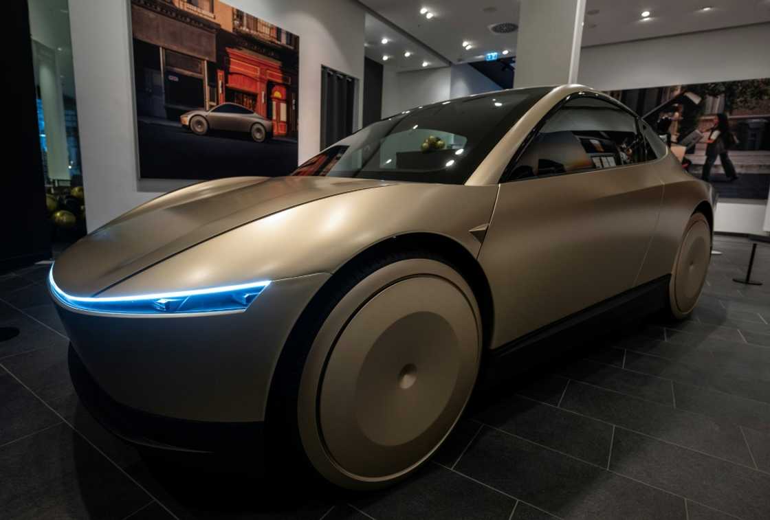 A prototype of Tesla's self-driving electric Cybercab. Tesla has been working to gain approval for full self-driving in China, which needs to be compliant with strict data and privacy laws A prototype of Tesla's self-driving electric Cybercab. Tesla has been working to gain approval for full self-driving in China, which needs to be compliant with strict data and privacy laws