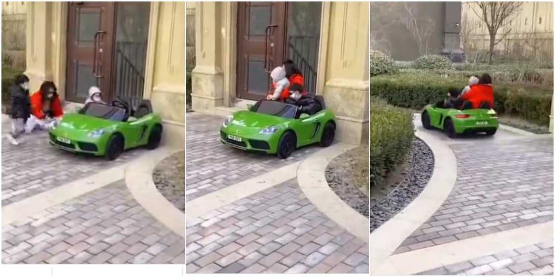 The little boy is a good driver The little boy is a good driver