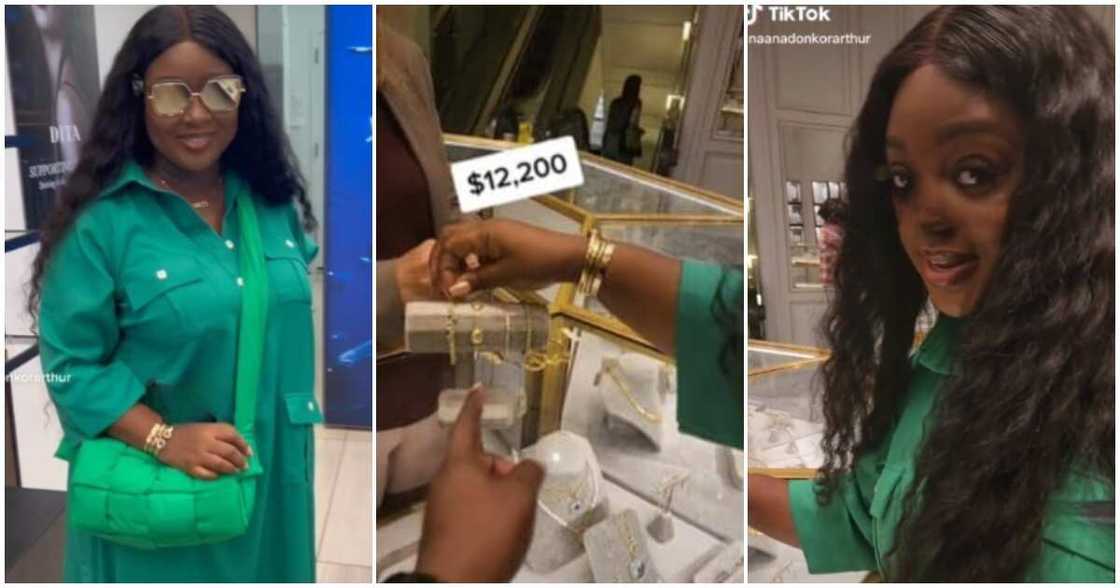 Jackie Appiah buys bracelet in US